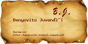 Benyovits Juvenál névjegykártya